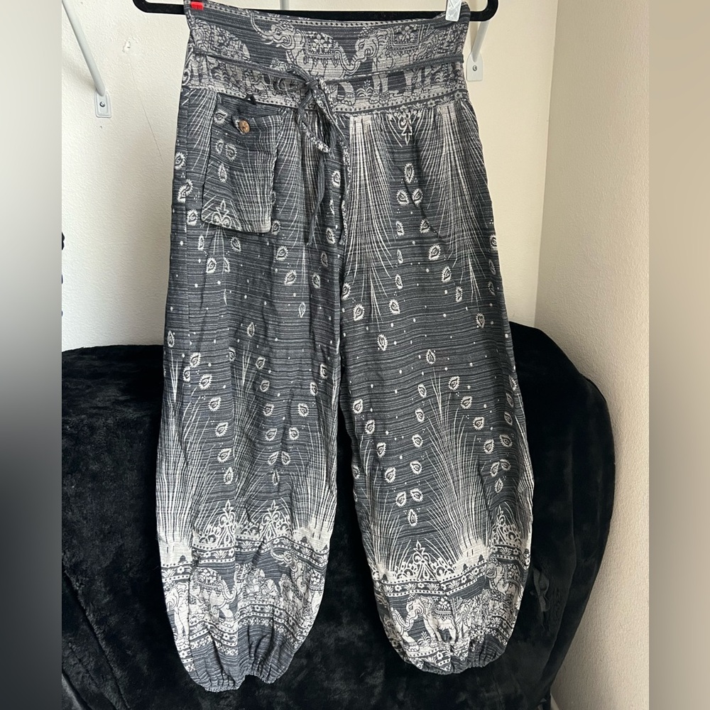 Bohemian Gray Patterned Thai Pants